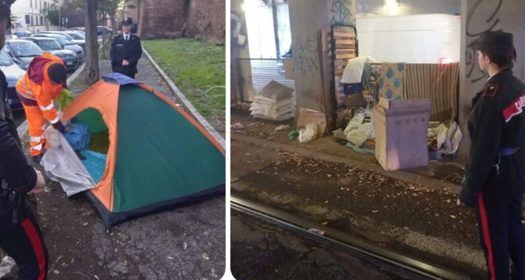 Blitz degrado a San Lorenzo rimossi giacigli di fortuna e 200 Kg di rifiuti